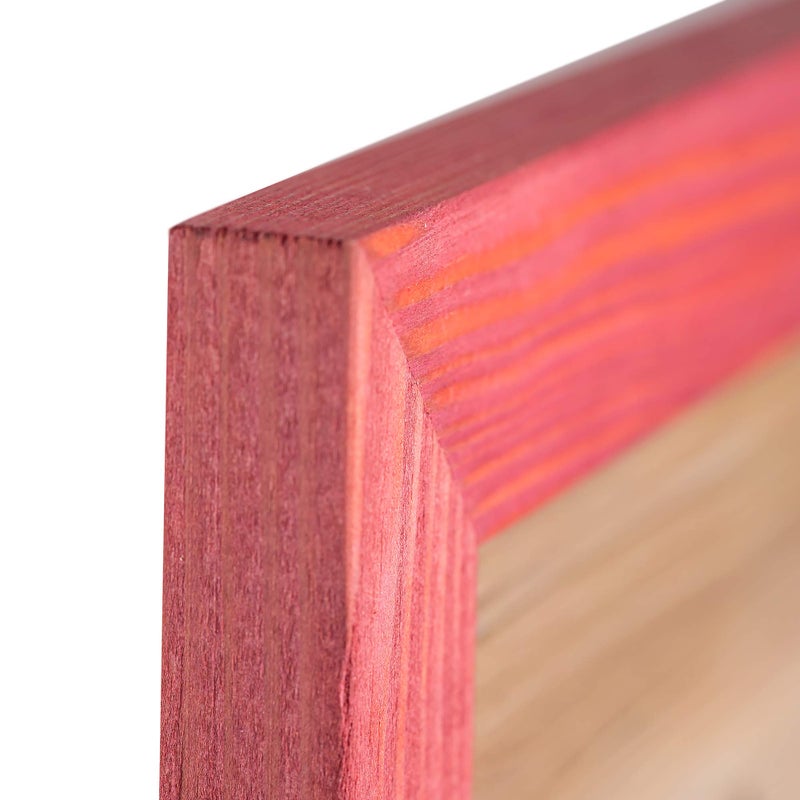 Woodside Rustic Wooden Picture Frame 11x14 Inch- 100% Natural Solid Eco Distressed Wood for Wall Mounting Photo Frame - Red - Image 2